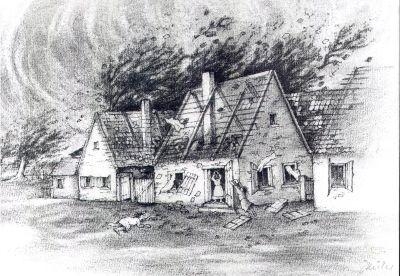 Bewohner der Ziegelstrae, Zeichnung von Josef Mller