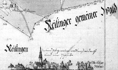 Historische Karte vom Reilinger Wald