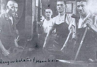 Ludwig Adolph 1916 im Rangierbahnhof Mannheim 