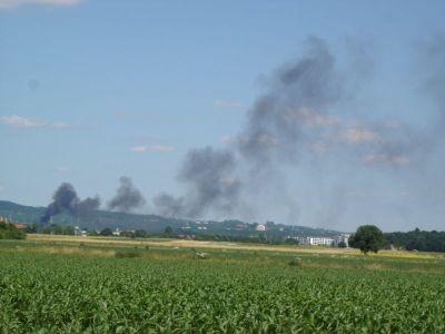 Der Brand in Wiesloch - von der Leimengrube aus gesehen