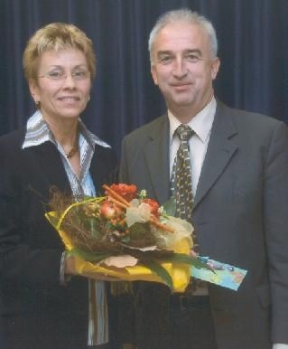 Gertrud Schreck und Brgermeister Klein