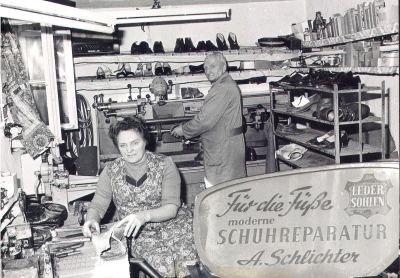 Schuhmachermeister Andreas Schlichter und Ehefrau 1980