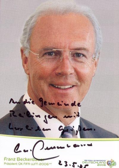 Autogrammkarte von Franz Beckenbauer