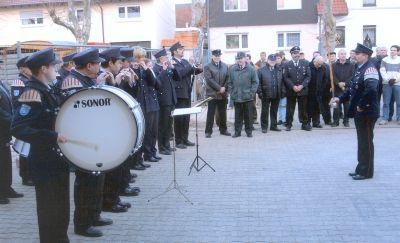 Der Spielmannzug umrahmte das Richtfest musikalisch