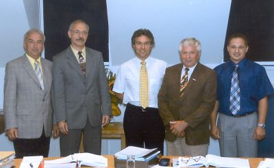 Die Gemeinderte Rdiger Bchner (fehlt auf Bild), Richard Eichhorn, Karl Dagenbach, Jens Kilian und Karlheinz Kuppinger  wurden von Brgermeister Klein verabschiedet