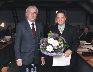 Brgermeister Walter Klein und Jens Killian